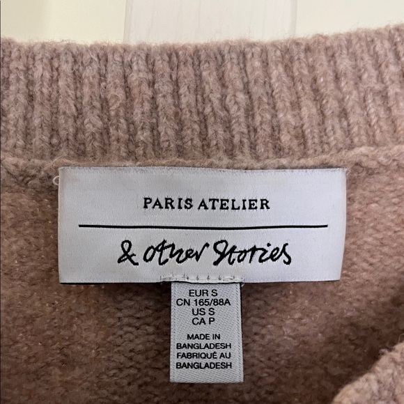 & Other Stories Neutral Taupe Crewneck Sweater - Picture 2 of 3